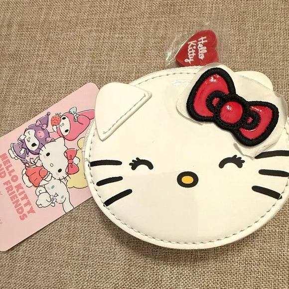 Hello Kitty White Coin Purse with Red Bow - Picture 1 of 4